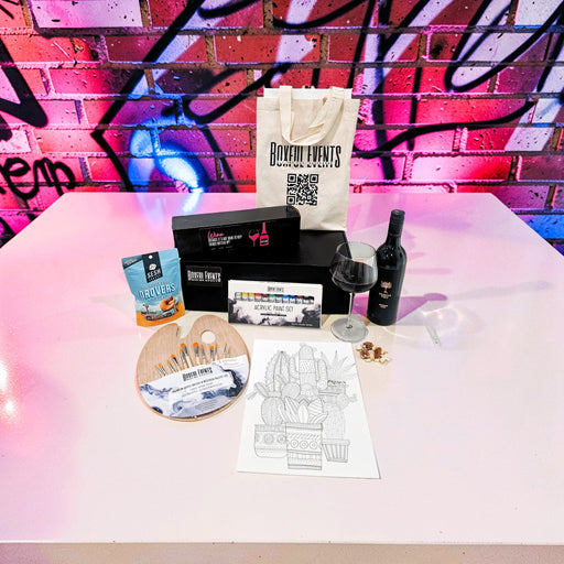 Paint & Sip Gift Box | For 1 Person | Free Shipping - Boxful Events