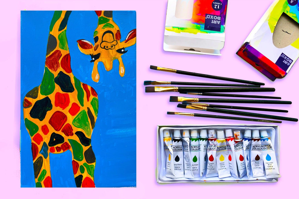 Painting Video Tutorial: Step By Step Giraffe Painting Tutorial to Paint Majestic Giraffe! - Boxful Events