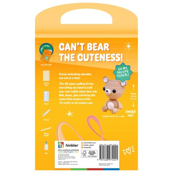 Paper Quilling Bella Bear Kit – DIY Craft Gift & Relaxing Screen - Free Activity | All - Inclusive Quilling Set Australia - Boxful Events