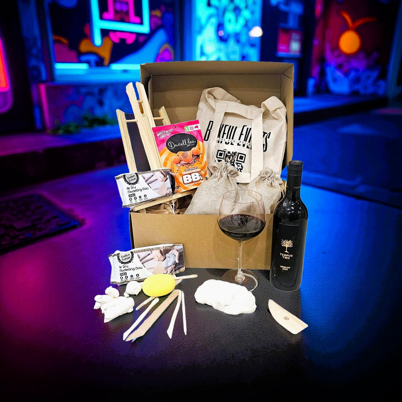 Pottery & Wine Kit + pottery instructional video| Date Night Ideas - Boxful Events