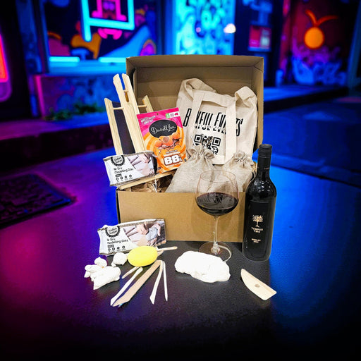 Pottery & Wine Kit + pottery instructional video| Date Night Ideas - Boxful Events