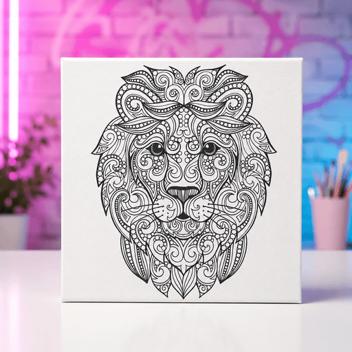 Pre-Printed Animal Canvas | 30 x 30cm | Lion or Meerkat - Boxful Events