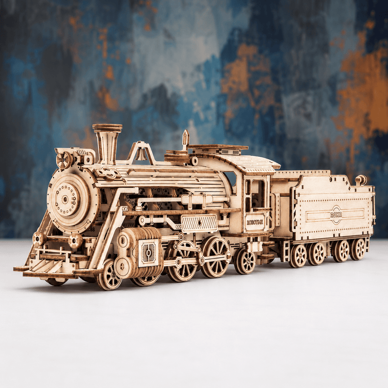 ROKR Prime Steam Express 3D Wooden Train Puzzle Kit | 308 Pieces - Boxful Events