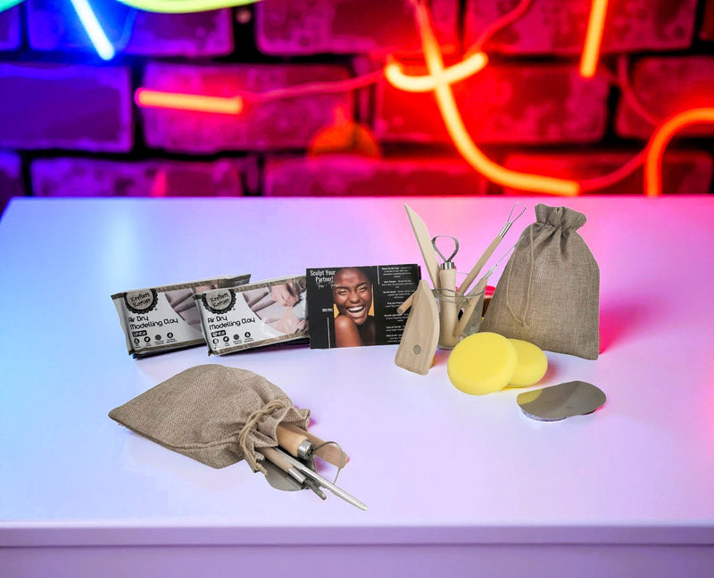 Sculpt Your Partner Kit | Valentine’s Day Clay Date Night & Gift for Couples | Couples Pottery At Home | Clay Date Pottery | For 2 People - Boxful Events