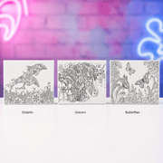 Small Printed Canvas | Dolphin, Unicorn or Butterflies - Boxful Events