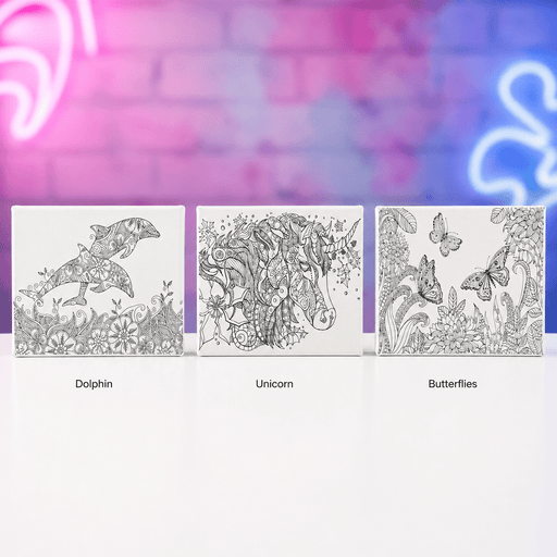 Small Printed Canvas | Dolphin, Unicorn or Butterflies - Boxful Events