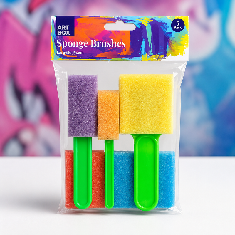 Sponge Paint Brushes | 5 Pack - Boxful Events