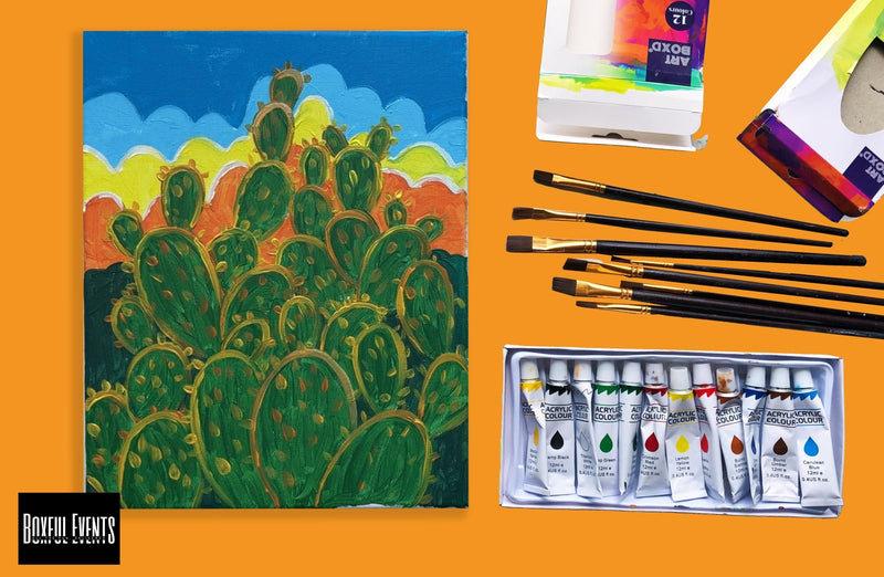 Step - by - Step Cactus Painting Tutorial – Digital Download for Beginners - Boxful Events
