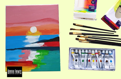 Step - by - Step Painting Tutorial – Abstract Sunset - Boxful Events