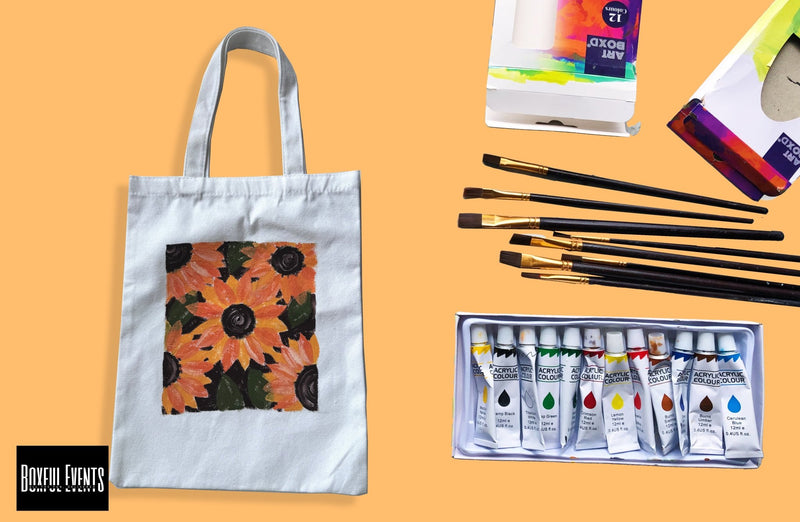 Sunflower Tote Bag Painting Tutorial – Step - by - Step Video Download - Boxful Events