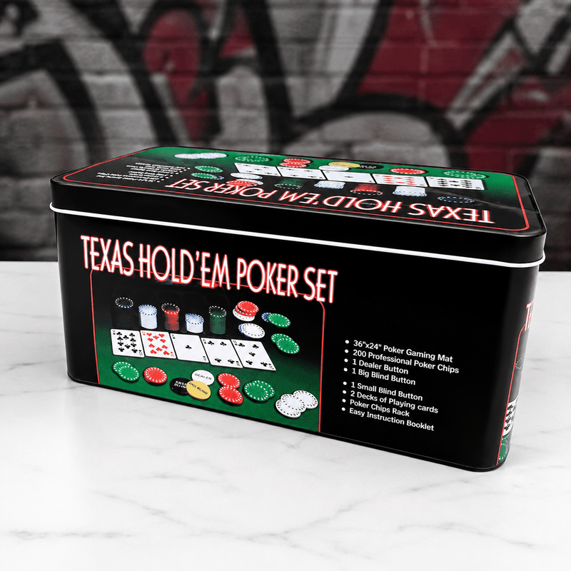 Texas Hold’em Poker Set | 200 Chips & Poker Mat - Boxful Events