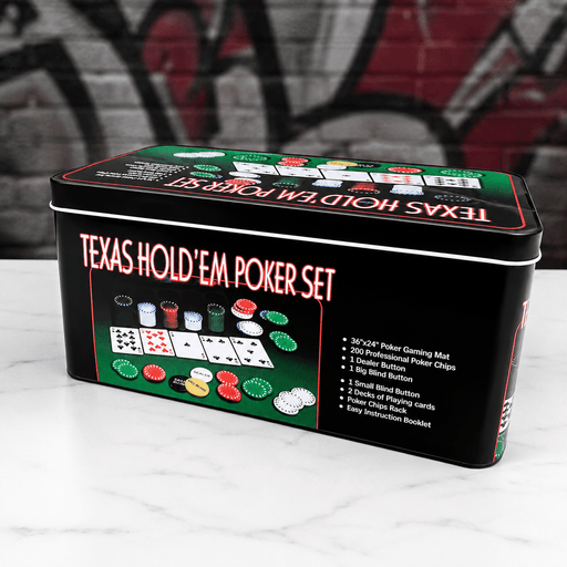 Texas Hold’em Poker Set | 200 Chips & Poker Mat - Boxful Events