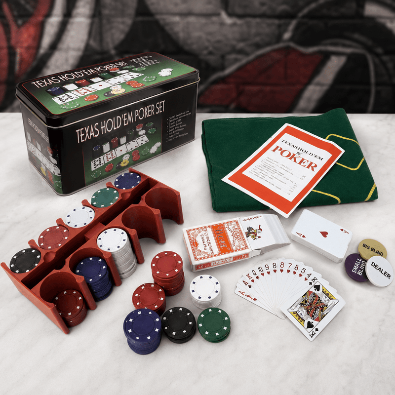 Texas Hold’em Poker Set | 200 Chips & Poker Mat - Boxful Events