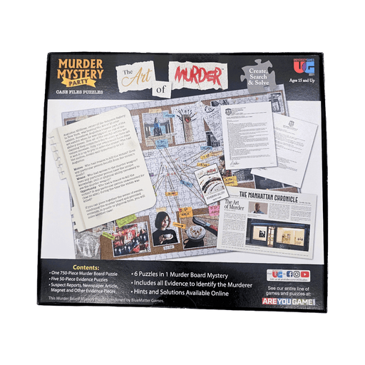 The Art of Murder – 6 - in - 1 Murder Mystery Puzzle Board | Crime Investigation Game (Ages 15+) - Boxful Events
