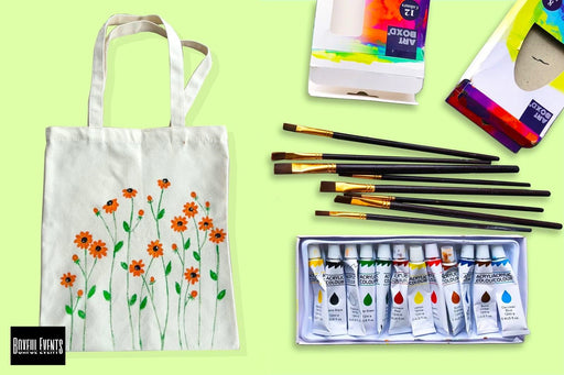 Tote Bag Painting Video Tutorial: step by step video tutorial to paint a daisy flowers - Boxful Events