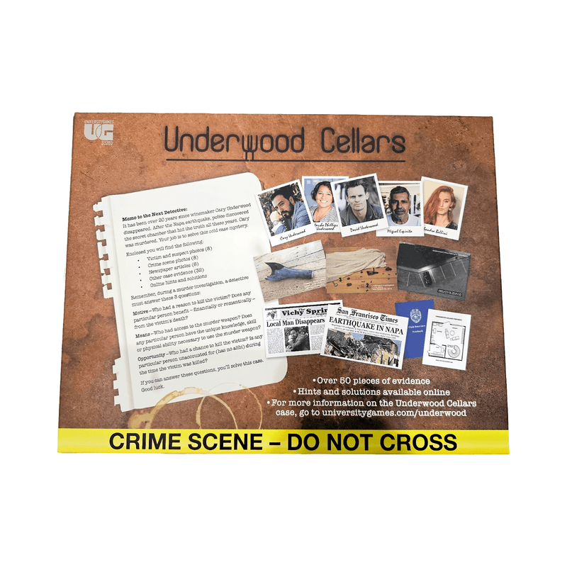 Underwood Cellars – Murder Mystery Case File Game | Solve the Winemaker’s Disappearance (Ages 14+) - Boxful Events