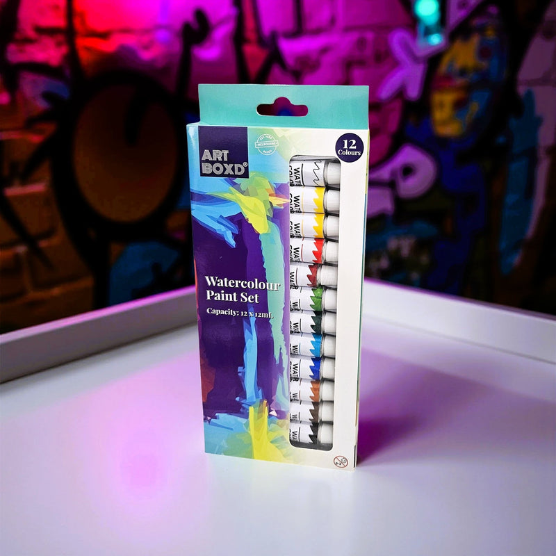 🎨 Watercolour Paint Set | 12 Bright Colours - Boxful Events