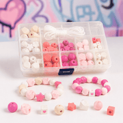 Wooden Bead Bracelet Making Kit | Pink or Blue - Boxful Events