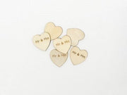Elegant Mr & Mrs Wood Hearts for Weddings and Hen's Nights - Boxful Events