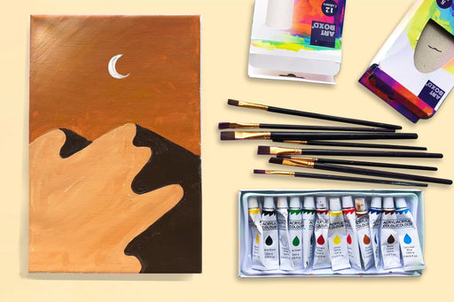 Painting Video Tutorial: step by step tutorial to paint an abstract desert landscape! - Boxful Events
