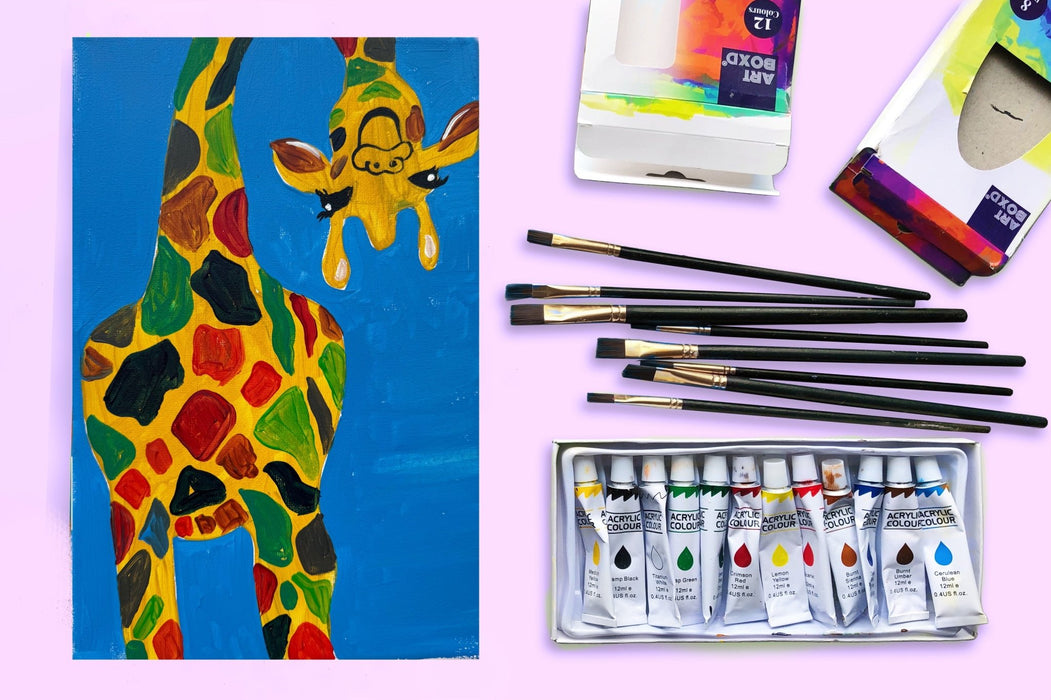 Painting Video Tutorial: step by step tutorial to paint Majestic Giraffe! - Boxful Events