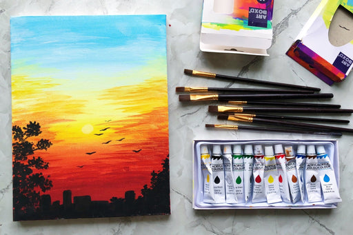 Painting Video Tutorial: step by step video tutorial to paint the perfect sunset! - Boxful Events