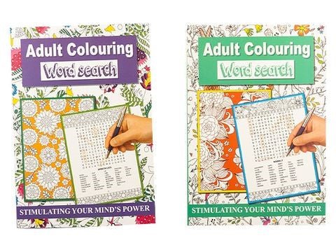 Relaxing Adult Colouring & Word Search Book: A5 size - Boxful Events