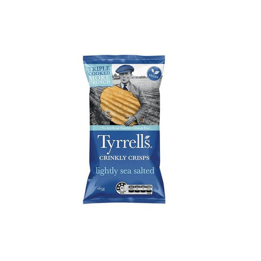 Tyrrells crinkly cut lightly sea salted 165g - Boxful Events